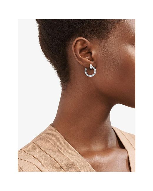 Tiffany & Co White Tiffany T T1 18Ct- And 0.48Ct Brilliant-Cut Diamond Earrings