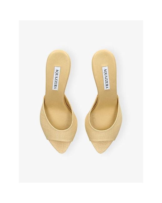 Aquazzura Metallic Bisous 65 Woven Mules
