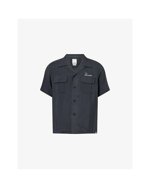 Visvim Blue Judd Short-Sleeve Rayon Shirt for men