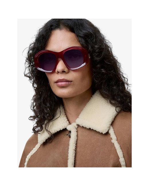Loewe Purple Pentagon Beveled Acetate Sunglasses