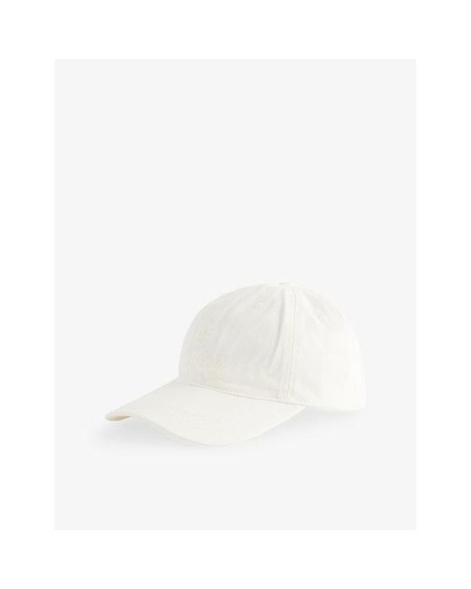 Anine Bing White Jeremy Brand-Embroidery Cotton Baseball Cap