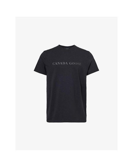 Canada Goose Black Emersen Logo-print Regular-fit Cotton-jersey T-shirt X for men