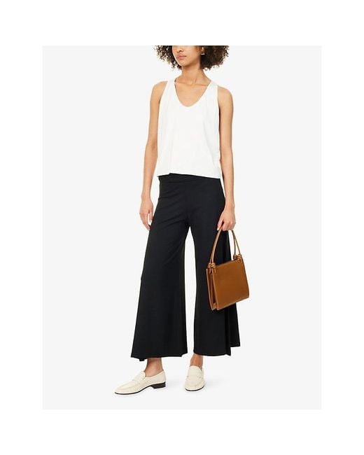 ME+EM White Scoop-Neck Stretch-Jersey Top