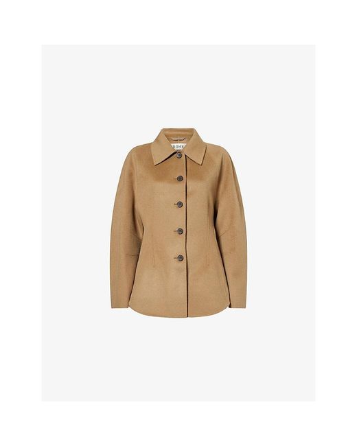 RÓHE Frames Natural Sculptural Wool-Blend Jacket