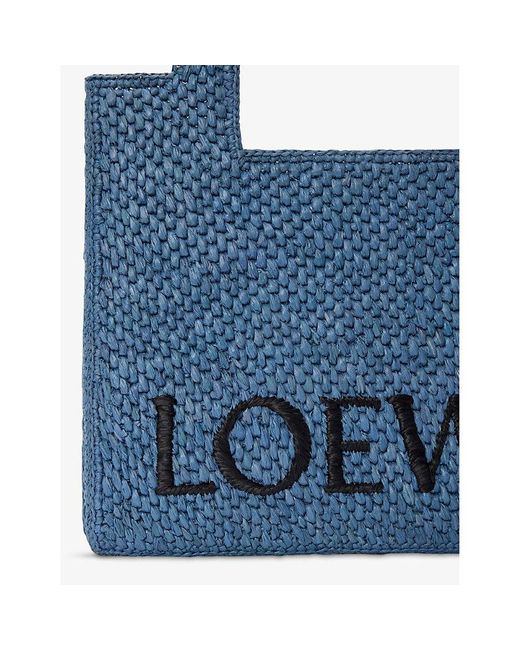 Loewe Blue X Paula's Ibiza Font Medium Woven Tote Bag