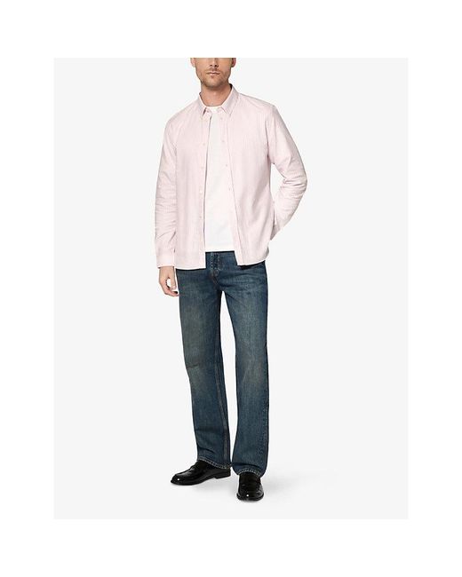 The Kooples Pink Striped Slim-Fit Cotton Shirt for men