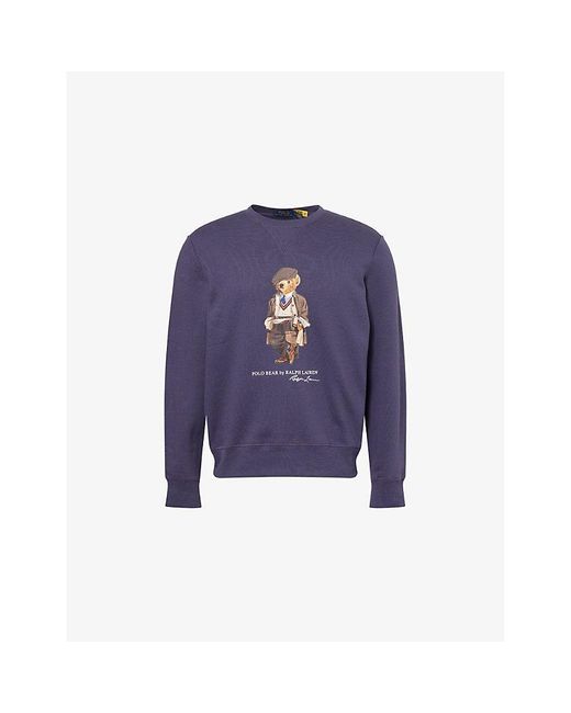 Polo Ralph Lauren Blue Bear Graphic-Print Relaxed-Fit Cotton-Jersey Sweatshirt for men