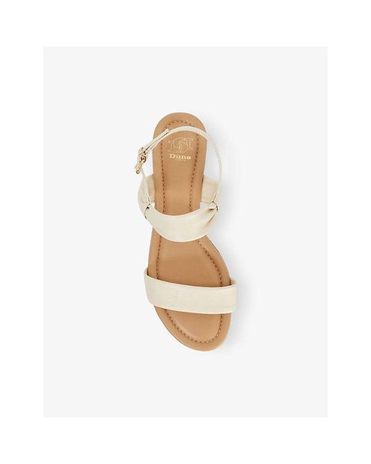 Dune White Laliz Leather Flatform Sandals