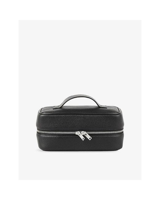 Sandro Black Top Handle Grained Faux-Leather Wash Bag for men