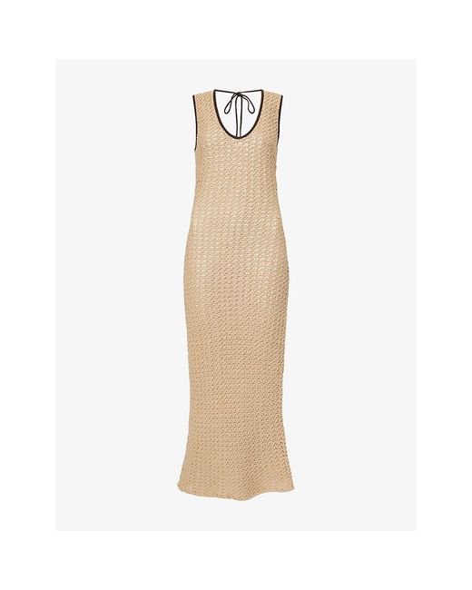 Sir Natural Ellinor Open-Knit Cotton Maxi Dress