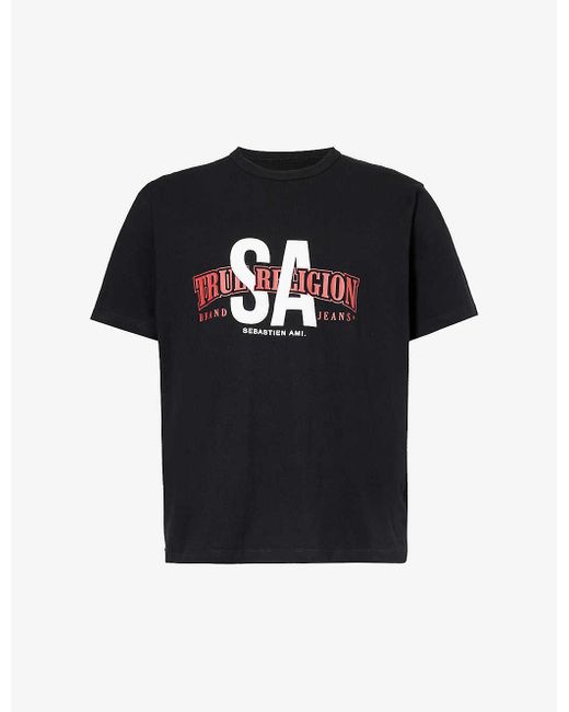 True Religion Black X Sebastien Ami Graphic-print Cotton-jersey T-shirt for men