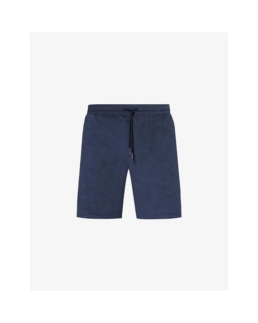 Paul Smith Blue Towel Stripe Elasticated-waistband Cotton-blend Shorts Xx for men