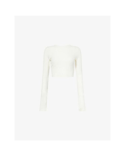 Cheap Monday White Hayworth Long-Sleeves Stretch-Woven Top