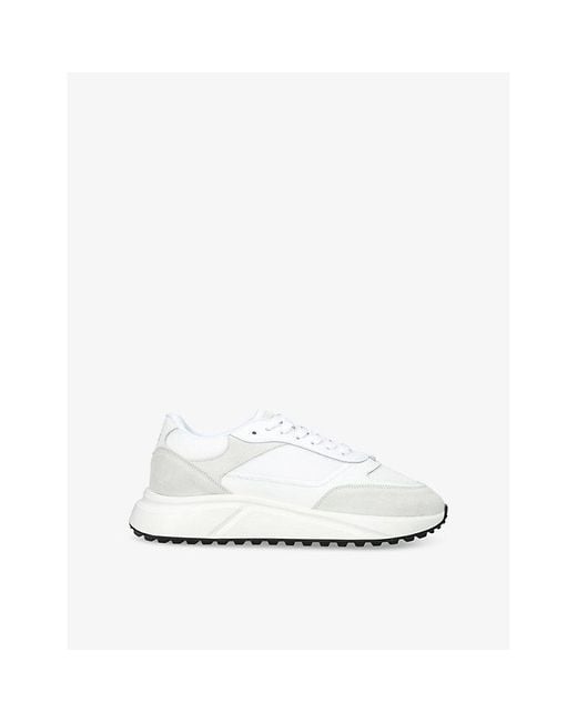 Arne White Technical Runner Leather Suede And Mesh Low-Top Trainers for men