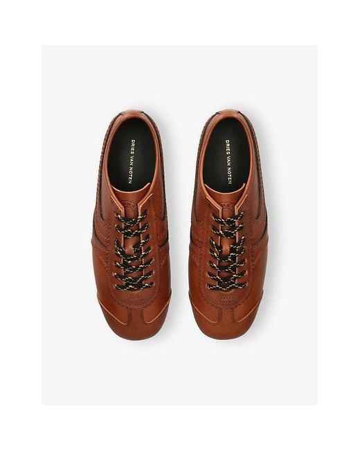 Dries Van Noten Brown Dustin Leather Trainers