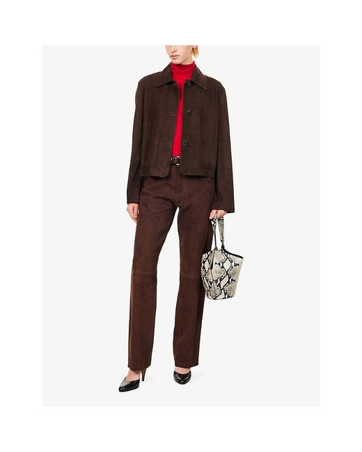 Arma Brown Emy Collar Suede Jacket