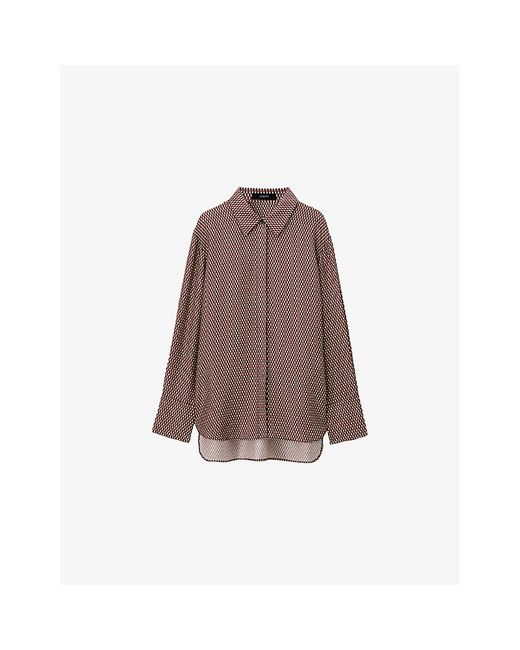 Joseph Brown Joe Abstract-Print Lyocell And Silk Blouse