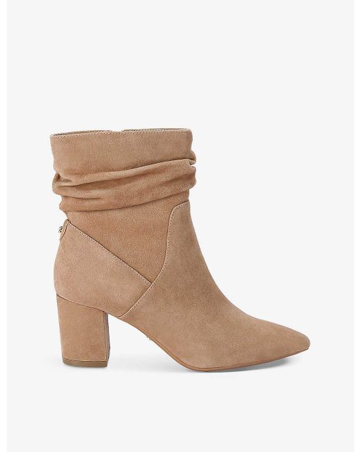 Carvela Kurt Geiger Brown Admire Slouchy Pointed-toe Suede Ankle Boots