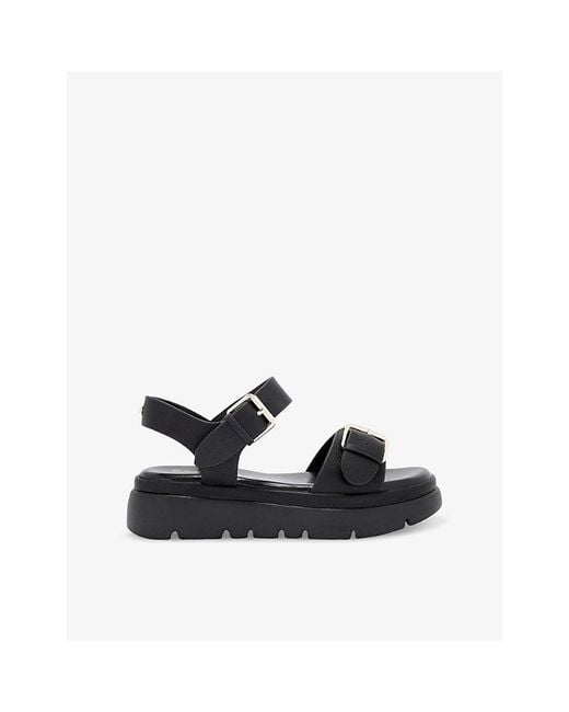 Carvela Kurt Geiger Black Krypton Buckled Faux-Leather Sandals