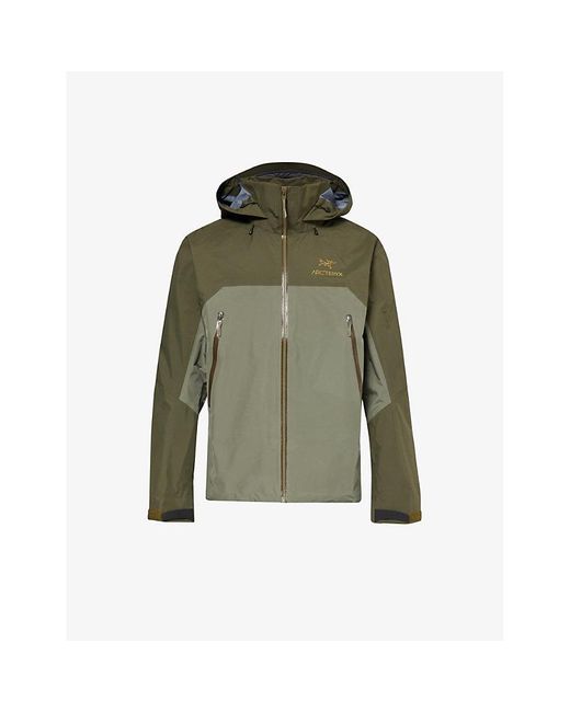 Arc'teryx Green Beta Brand-print Relaxed-fit Shell Hooded Jacket X for men