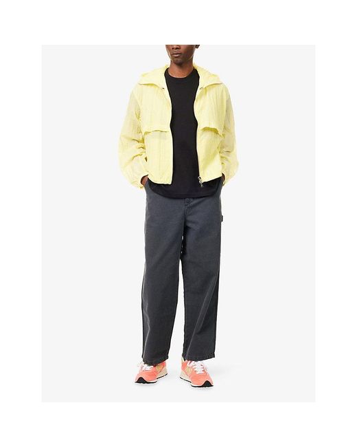 Summit Yellow Cold Wash Hooded Woven Jacket for men