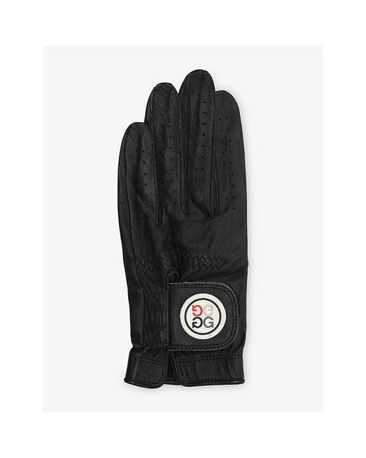 G/FORE Black Signature Logo Leather Golf Glove for men