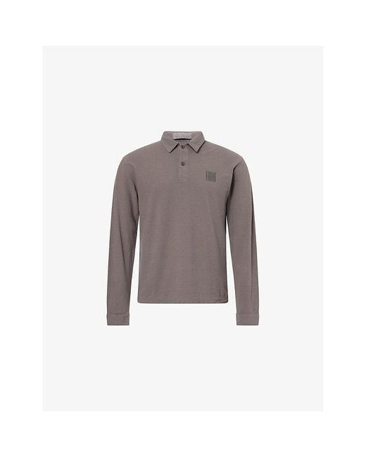 Stone Island Men's Brown Jersey Ghost Long-Sleeve Cotton-Jersey