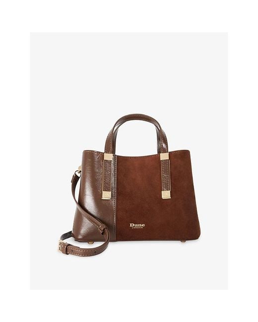 Dune Brown Dinkydorry Mini Faux-Leather Tote Bag