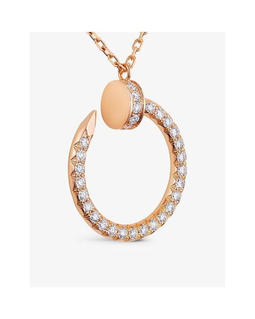 Cartier Metallic Juste Un Clou 18Ct Rose- And 0.38Ct Diamond Pendant Necklace