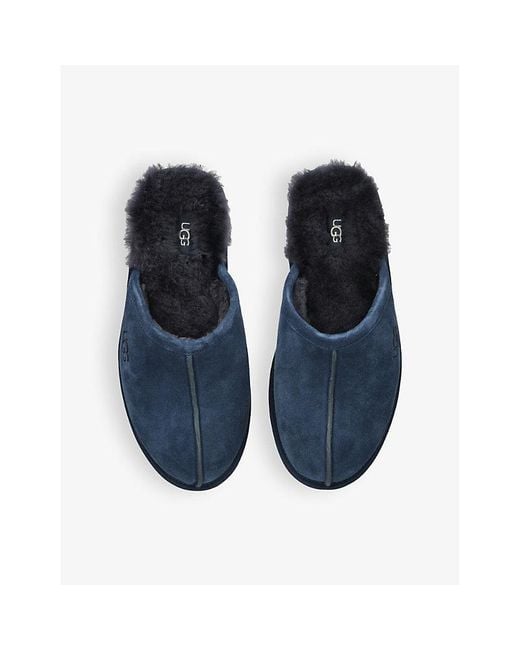 Ugg Blue Scuff Branded Suede Slippers for men