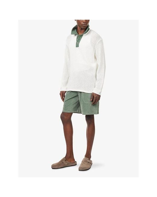 Oas Green Nicola Slip-Pocket Cotton-Blend Shorts for men