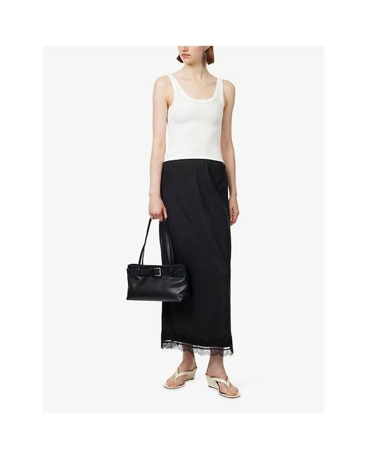 Dissh White Phoebe Scoop-Neck Cotton-Blend Tank Top