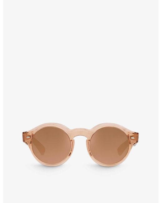 Oliver Peoples Pink Ov5493su Cassavet Round-frame Acetate Sunglasses