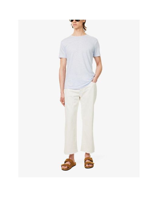 Orlebar Brown White Ob-t Short-sleeved Linen T-shirt for men