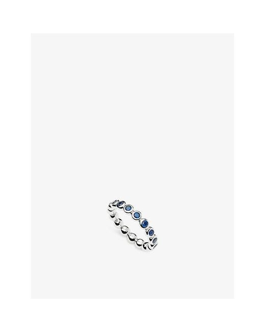 Missoma White Tennis Eternity Sterling- And Sapphire Stacking Ring