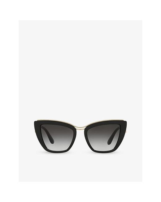 Dolce & Gabbana Black Dg6144 Cat Eye-frame Nylon Sunglasses