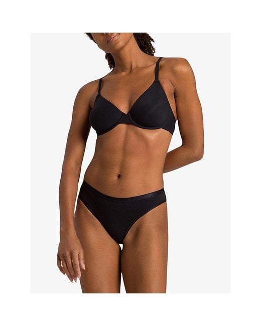 Hanro Blue Seamless Midi Stretch-cotton Briefs