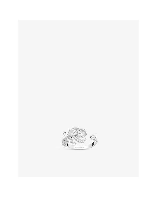 Boucheron White Plume De Paon Xs 18Ct- 0.42Ct Round-Brilliant And 0.18Ct Rose-Cut Diamond Ring