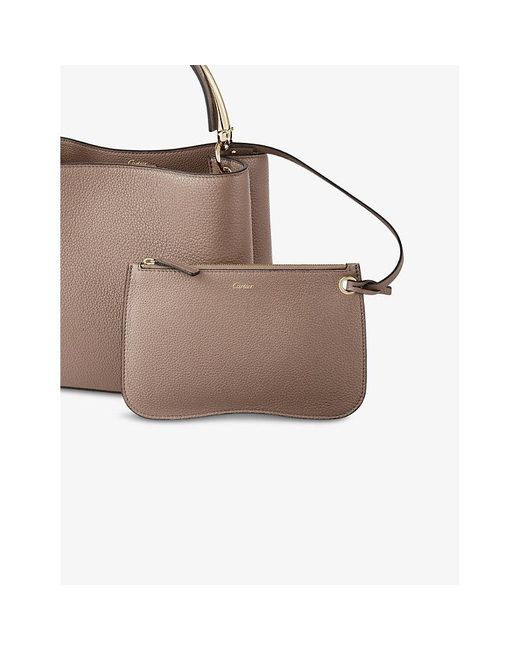 Cartier Natural Panthère De Small Leather Top-Handle Bag
