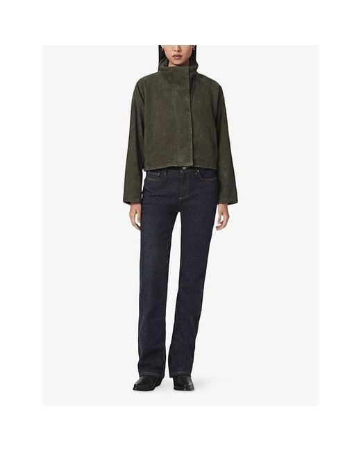AllSaints Green Ryder Suede Jacket