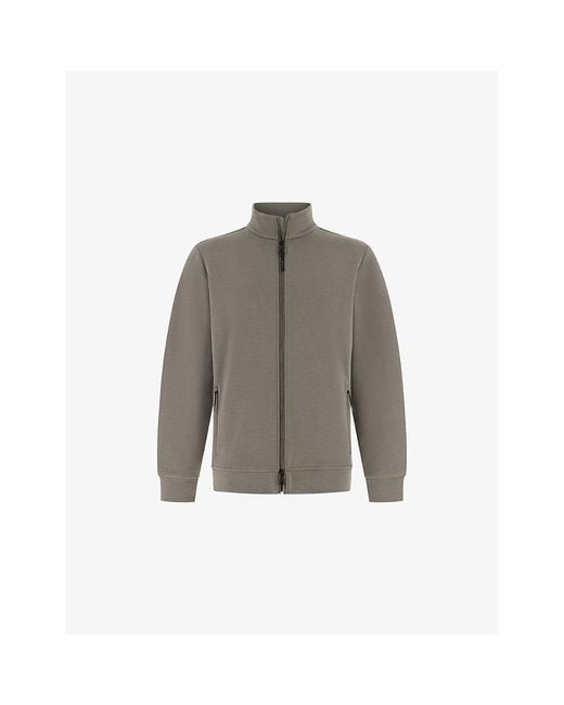 Boggi Gray Scuba Piqué Zip Cotton-Blend Sweatshirt for men