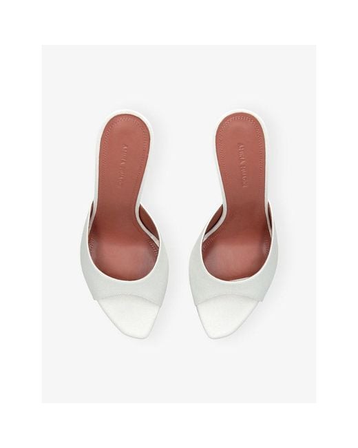 AMINA MUADDI White Alexa 95 Satin Heeled Sandals