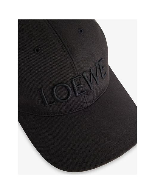 Loewe Black Brand-Embroidered Cotton Cap for men