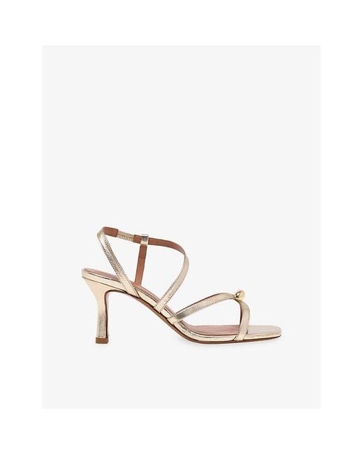 Maje White Metallic Multi-Strap Leather Sandals