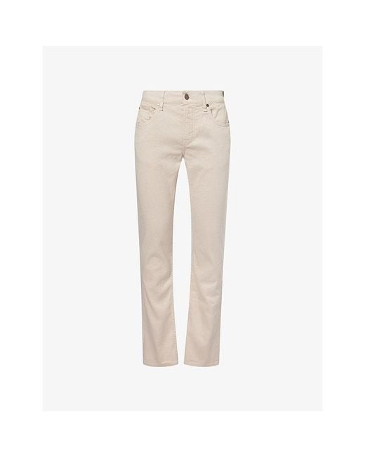 7 For All Mankind Natural Straight-Leg Linen And Cotton Denim Jeans for men