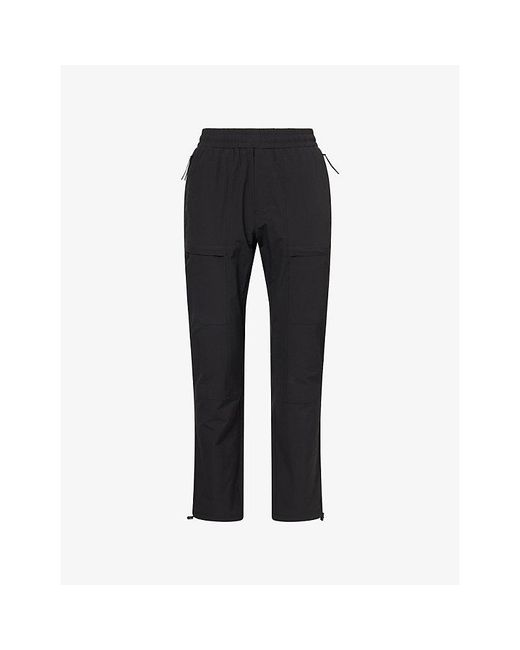 Arne Black Font Patch-Pocket Shell Cargo-Trousers for men