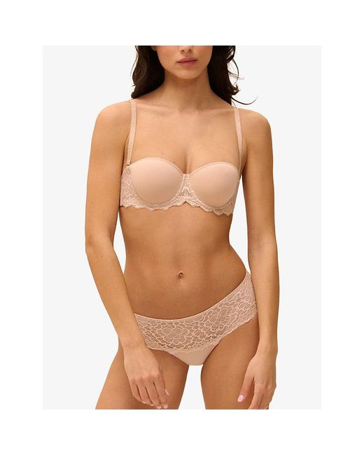 Simone Perele Pink Caresse Jersey And Stretch-Lace Shorty Briefs