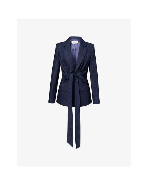 Gabriela Hearst Blue Grant Knotted Cotton-And-Linen Blazer