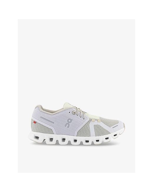 On Shoes White Cloud 5 Combo Mesh Low-top Trainers
