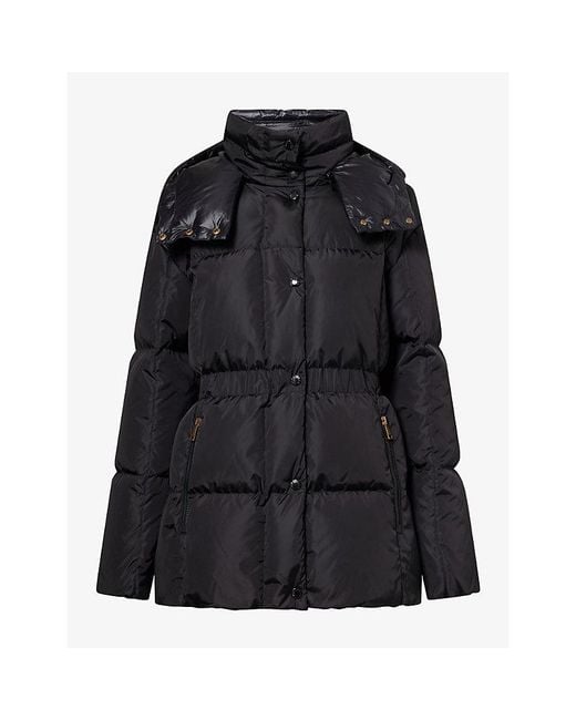 Moncler Black Agneux Hooded Shell-Down Jacket